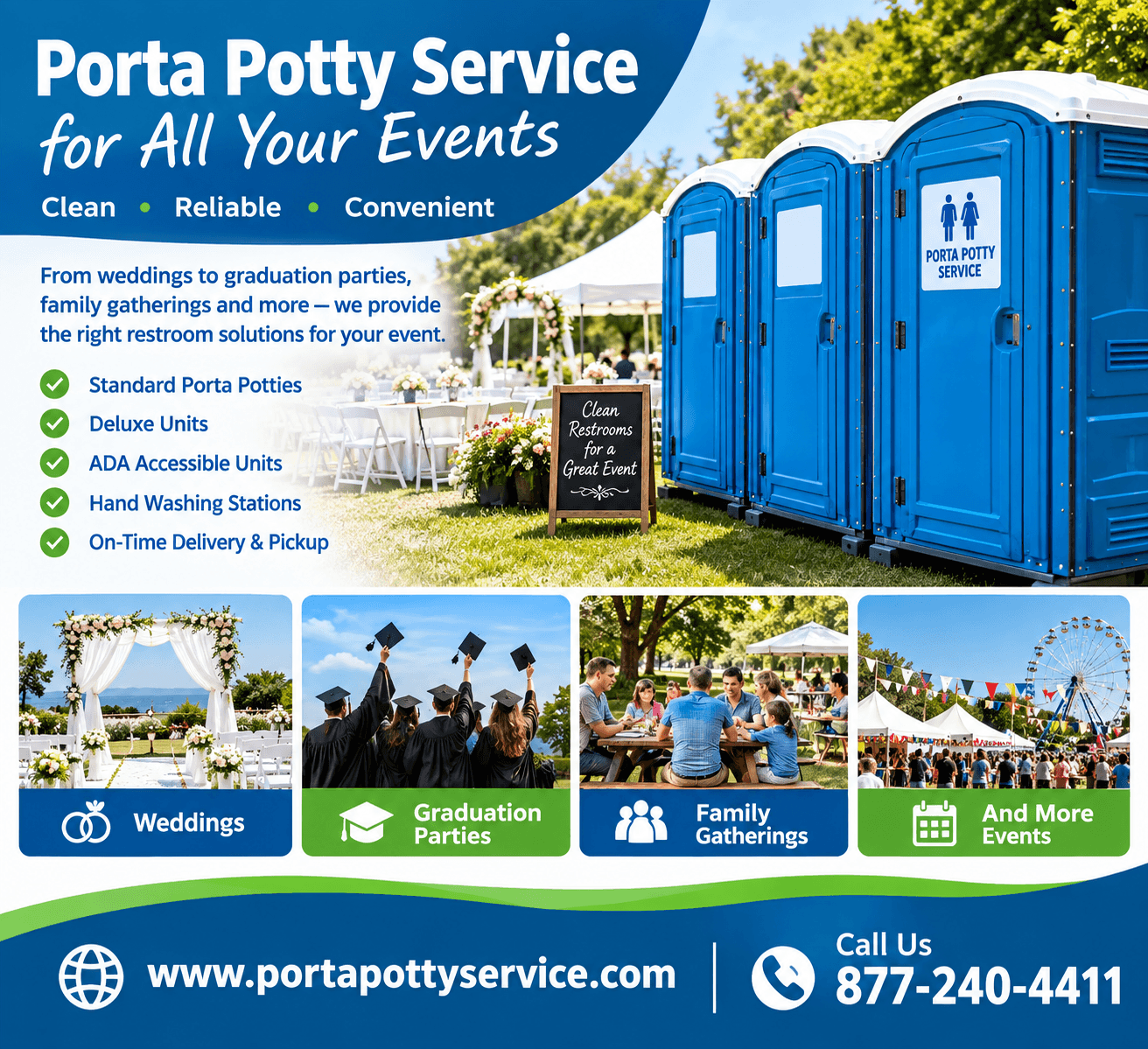 Porta Potty Service for Events, Weddings & Parties