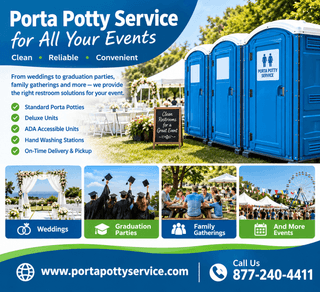 Porta Potty Service for Events, Weddings & Parties
