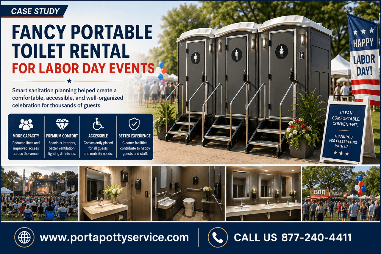 Fancy Portable Toilet Rentals Support Labor Day Event Needs