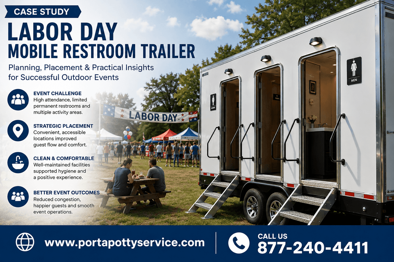 Mobile Restroom Trailer for Labor Day Events