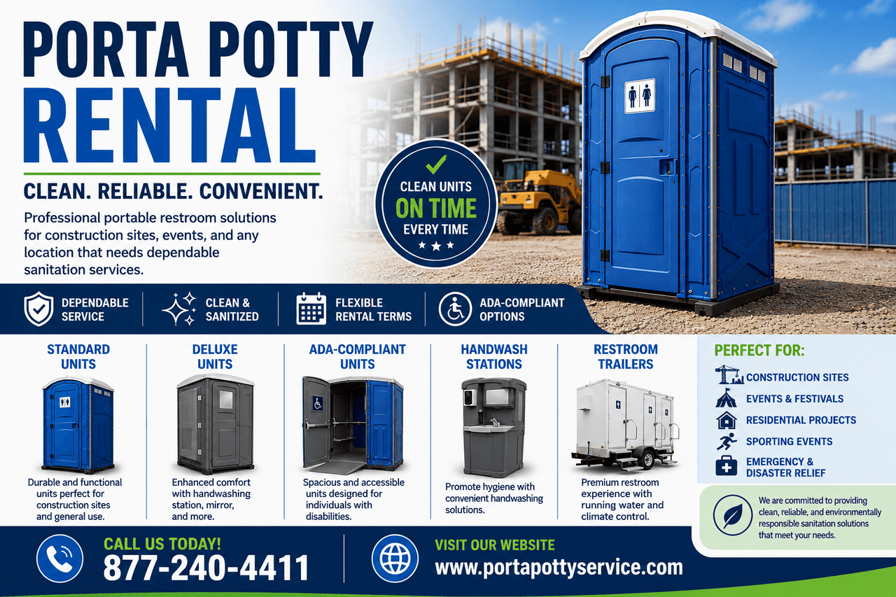 Porta Potty Rental Services - Reliable Temporary Restroom Solutions for Any Project or Event