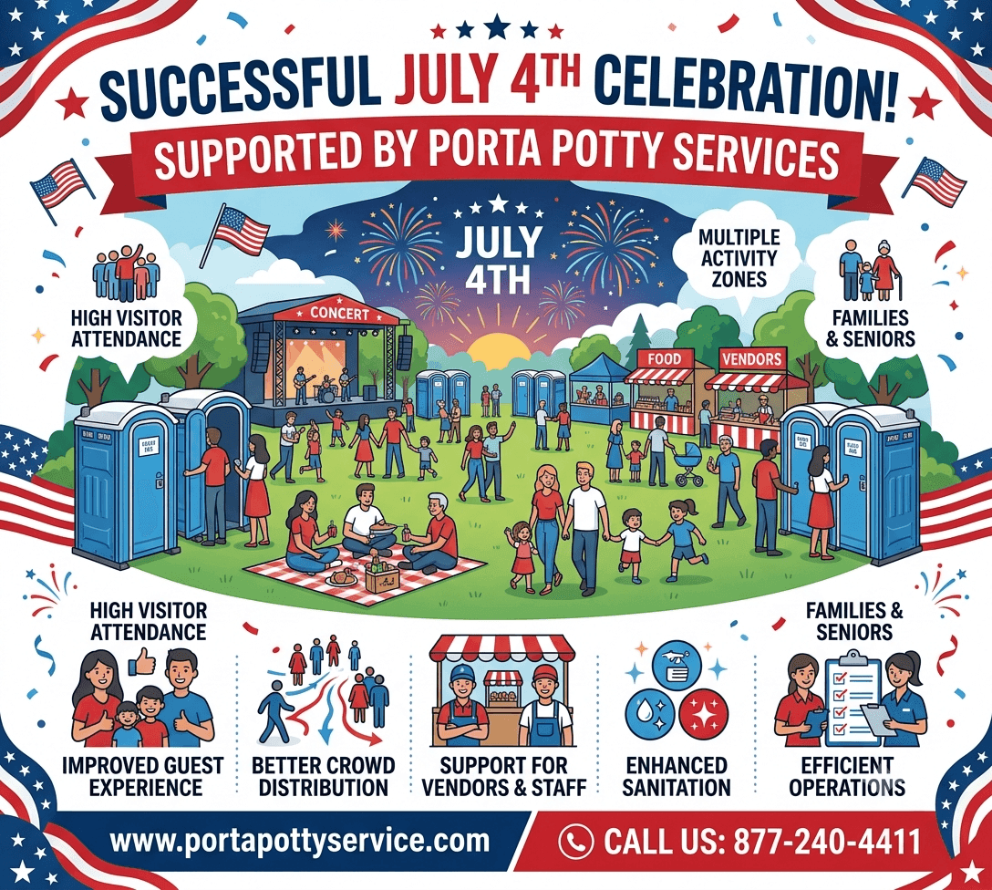 Porta Potty Services Supported a Successful July 4th Independence Day Celebration