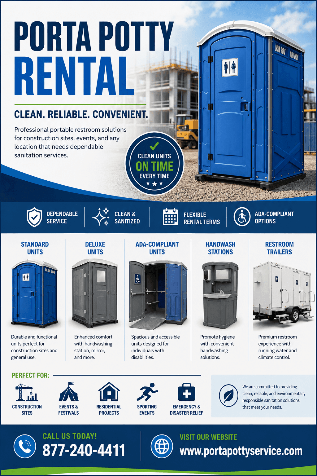 Porta Potty Rental Services - Reliable Temporary Restroom Solutions for Any Project or Event