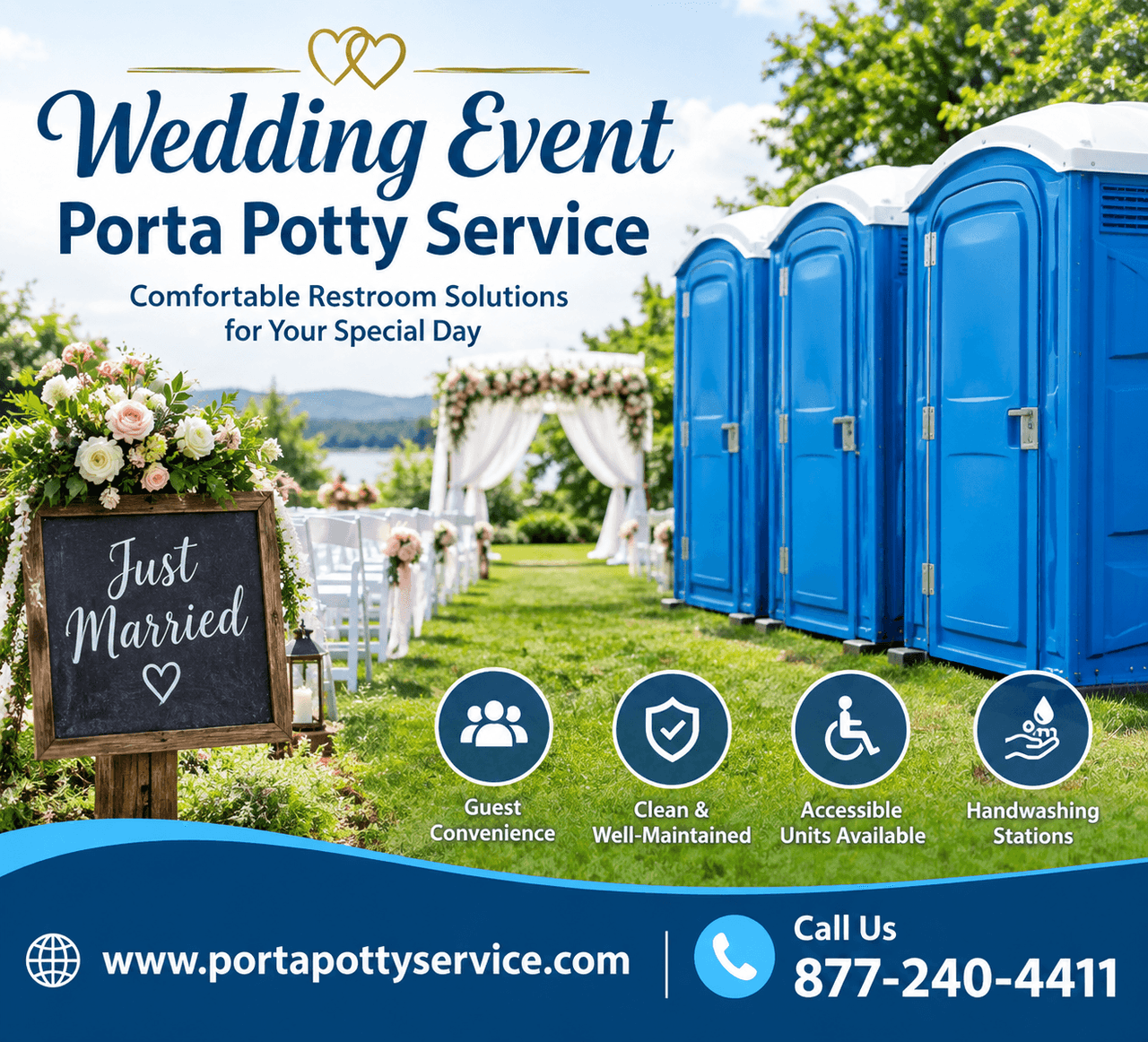 Wedding Event Porta Potty Service | Portable Restrooms