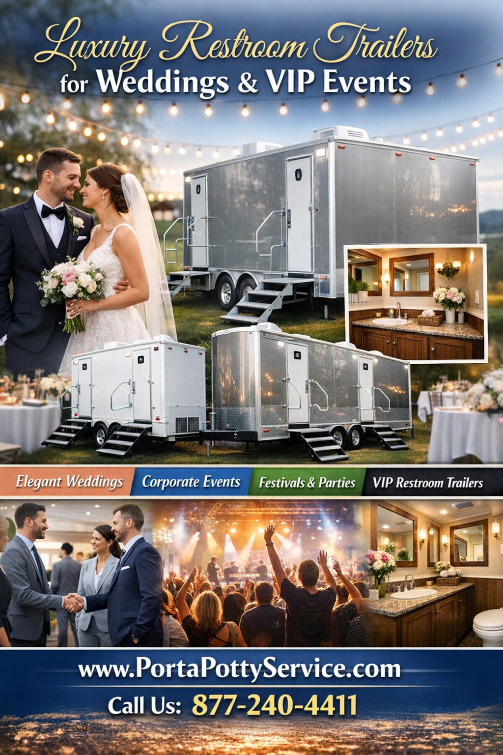 Luxury Restroom Trailers for Weddings & VIP Events